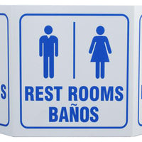 Facility Sign "Restroom" Standard TriView, Bilingual