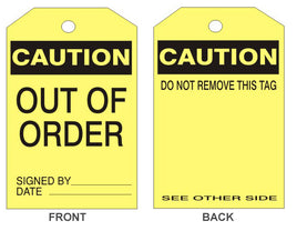 Caution Out Of Order Accident Prevention Safety Tags | 307
