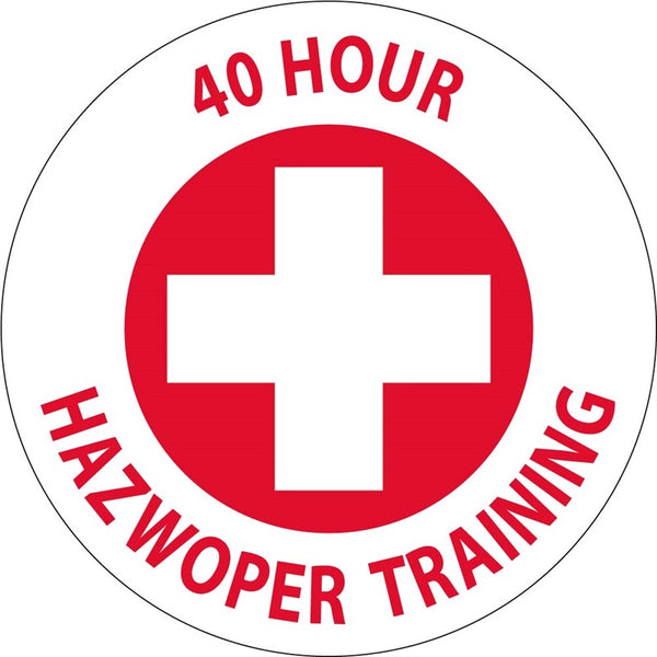 HARD HAT LABEL, 40 HOUR HAZWOPER TRAINING, GRAPHIC, 2