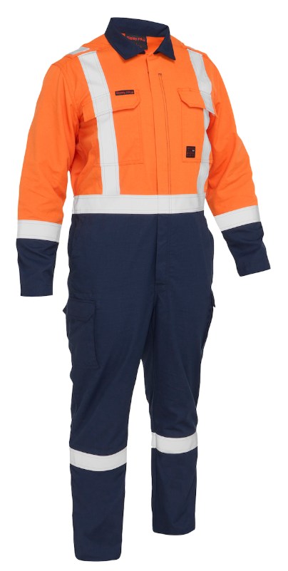 AR/FR Ripstop Coverall Navy & Orange - 6-Xlarge | 385MFRHC-ON/6X