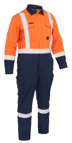 AR/FR Ripstop Coverall Navy & Orange - 2-Xlarge | 385MFRHC-ON/2X
