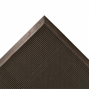 Rubber Brush Scraper Exterior Entrance Mat, 345, 1/2 in x 16 in W x 24 in L, Natural Rubber, Black