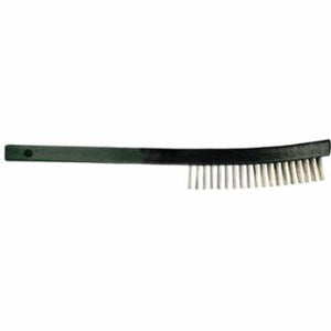 CURVED HANDLE SCRATCH BRUSH 3X19 ROWS SS WIRE