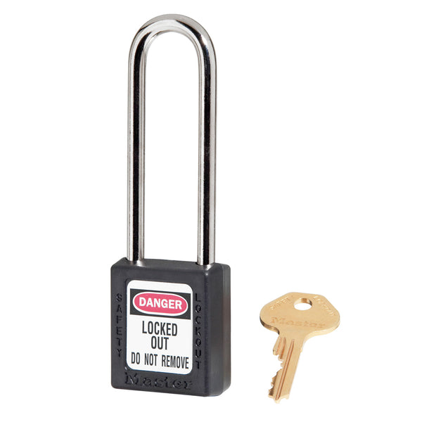 Black Zenex™ Thermoplastic Safety Padlock, 1-1/2in (38mm)with 3in (76mm) Shackle