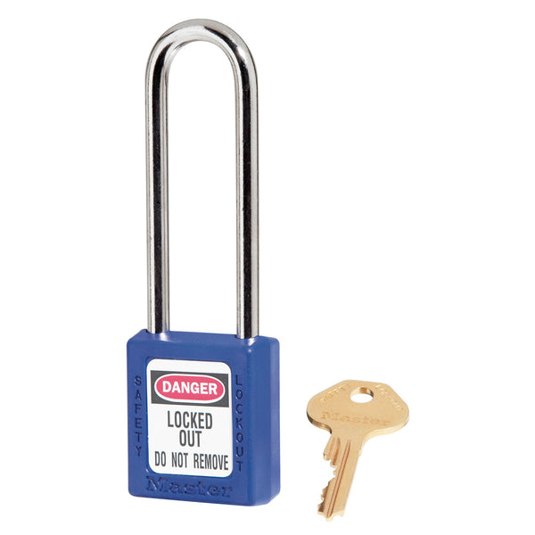 Blue Zenex™ Thermoplastic Safety Padlock, 1-1/2in (38mm)with 3in (76mm) Shackle