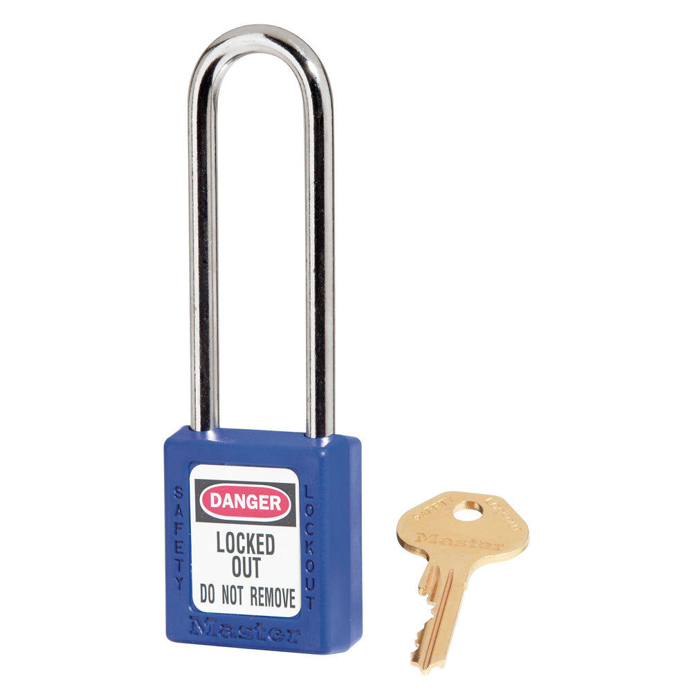 Blue Zenex™ Thermoplastic Safety Padlock, 1-1/2in (38mm)with 3in (76mm) Shackle