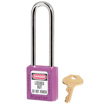 Purple Zenex™ Thermoplastic Safety Padlock, 1-1/2in (38mm)with 3in (76mm) Shackle