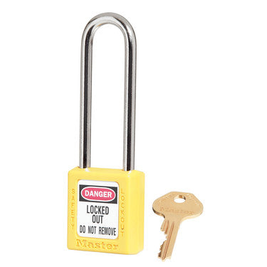 Yellow Zenex™ Thermoplastic Safety Padlock, 1-1/2in (38mm)with 3in (76mm) Shackle