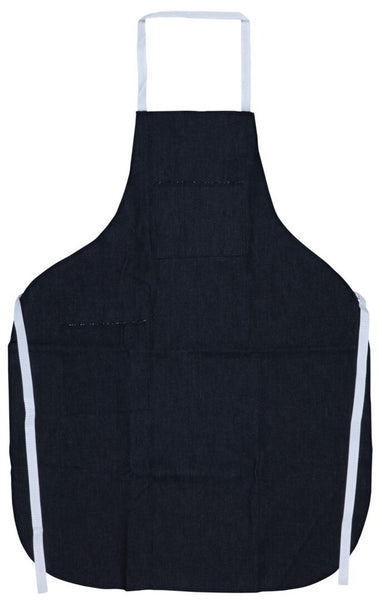 39836 - Blue Denim Apron - 27 Inches Wide x 36 Inches Long - Two Front Pockets - Neck and Waist Ties Included - Dark Color Hides Dirt and Grime - Makes a Great Addition to Any Work Area