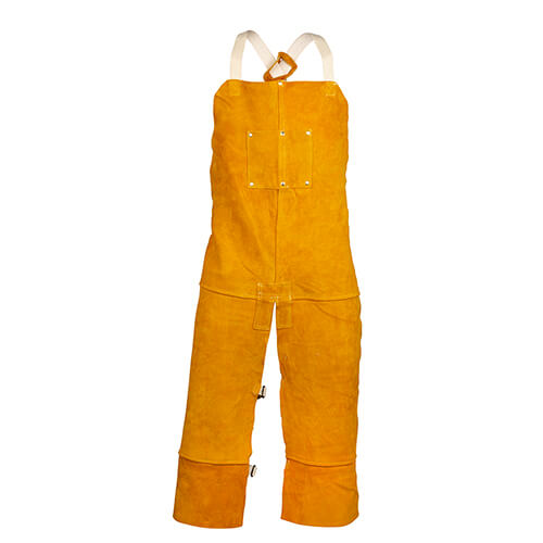 4348 Bourbon Brown Cowhide Split Leg Bib Apron