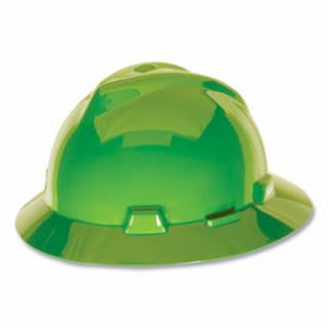 V-Gard® Protective Hat Fas-Trac® III Full Brim Hat Slotted Bright Lime Green