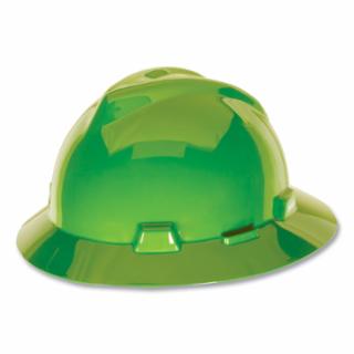 V-Gard® Protective Hat Fas-Trac® III Full Brim Hat Slotted Bright Lime Green
