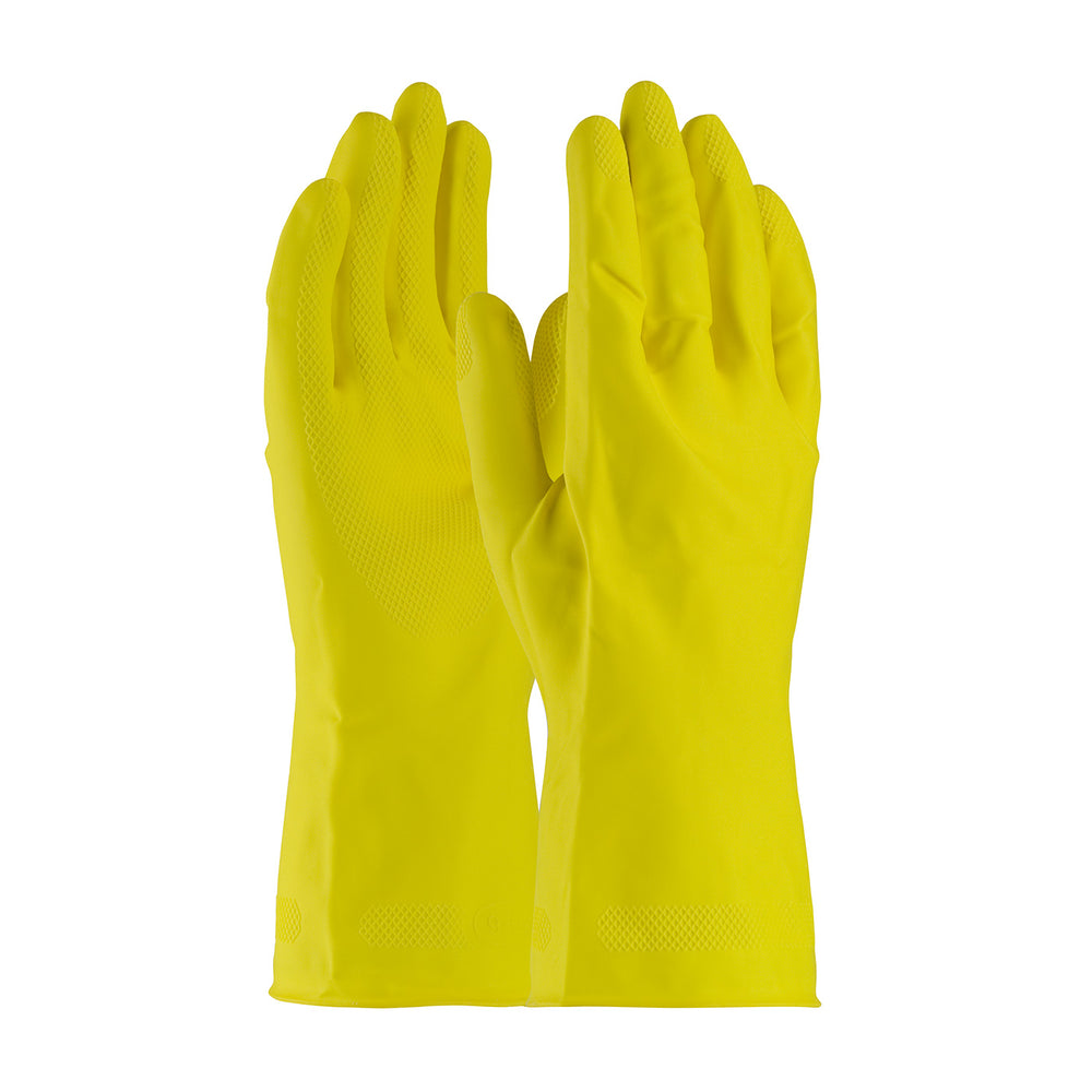 Unsupported Latex, Industrial Flock Lined with Raised Diamond Grip - 21 Mil - Medium