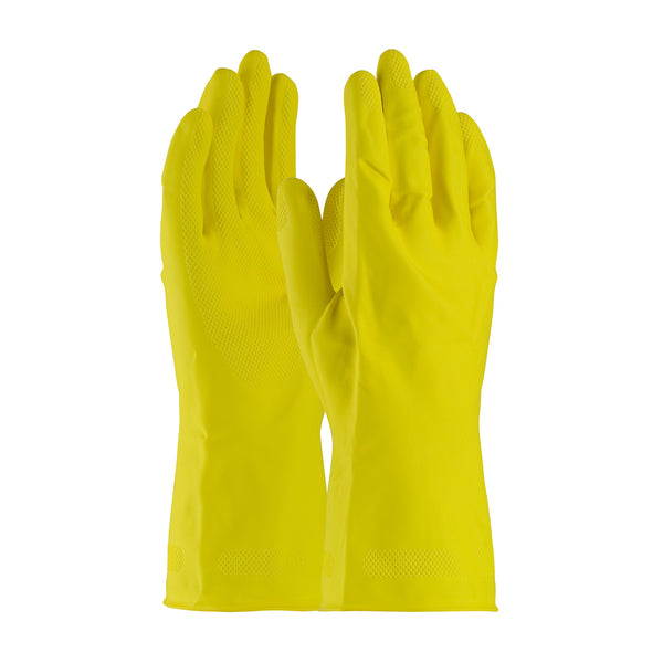 Unsupported Latex Flock Lined Gloves - 21 Mil - Medium | 48-L212Y/M