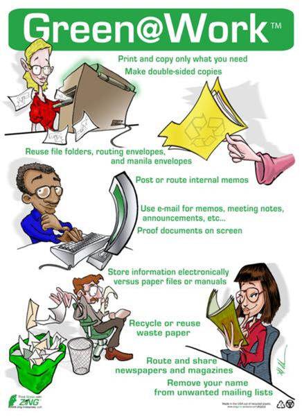 Green at Work Poster Copy Print Mail Applications 16'x22'