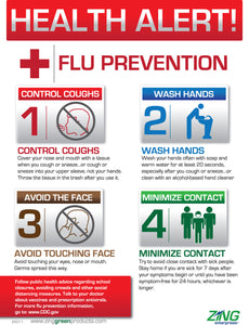 Health Alert Flu Prevention Poster 22'x16'