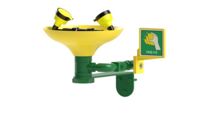 Eyewash, Wall Mount w/ ABS Push  Plate and Bowl
