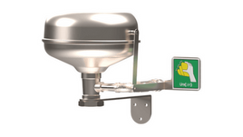 Eyewash, Wall Mount w/ Stainless Steel Push Plate, Pipes and Bowl - Covered