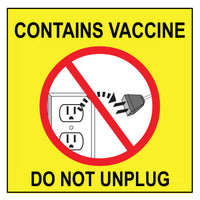 Sign, CONTAINS VACCINE DO NOT UNPLUG, Magnet, 4x4" 2/PK