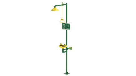 Safety Shower/Eyewash with Pull  Rod and Push Plate, ABS Dome and Bowl