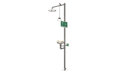 Safety Shower/Eyewash with Pull  Rod and Push Plate, Stainless Steel Bowl and Pipe