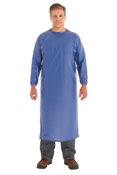 PVC Coat Apron, 8 mil, Vinyl, Large, Blue | 012-56-910-L