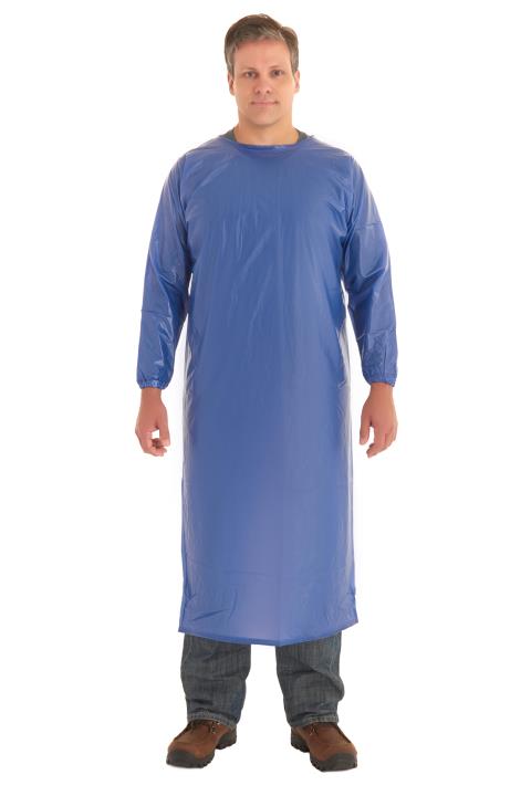 PVC Coat Apron, 8 mil, Vinyl, Large, Blue | 012-56-910-L
