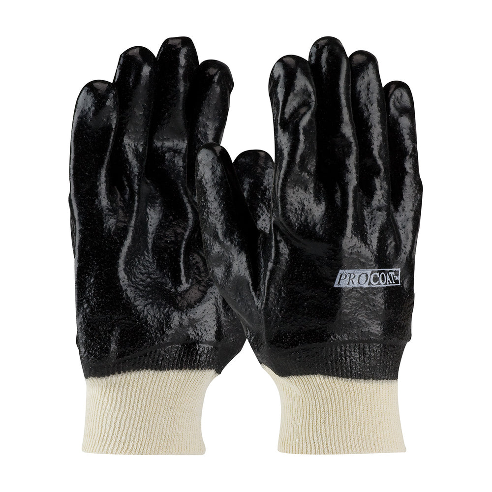 Premium PVC Dipped Glove with Interlock Liner and Semi-Rough Finish - Knit Wrist