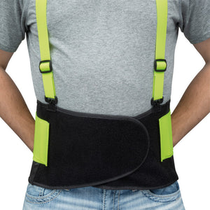 Economy Hi-Viz Back Supports, Large, Lime Green