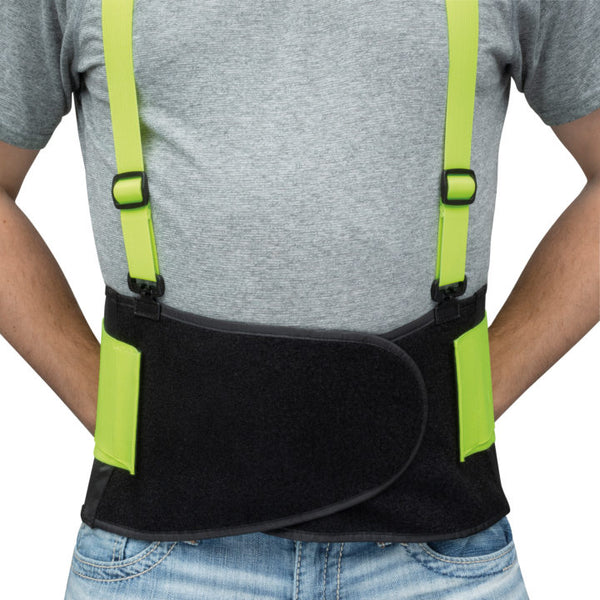 Economy Hi-Viz Back Supports, Medium, Lime Green