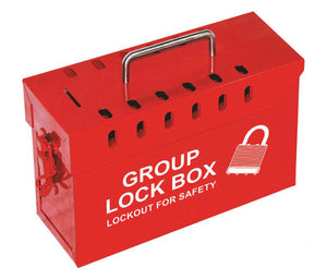 Group Lockout Box 13-Hole Steel Red | 7299R-UN
