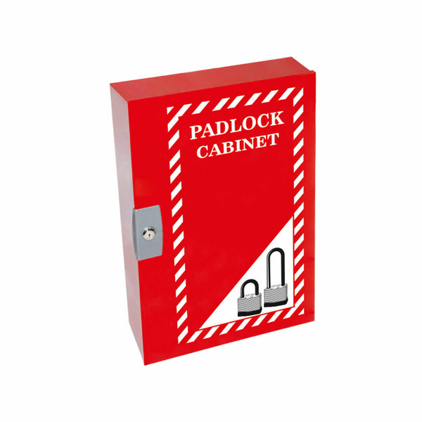 Padlock Cabinet-Red, All Steel, 112 Lock Capacity