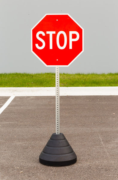 Sign Base, 72 lb, Post and 24 in. STOP Sign