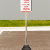 Sign Base, 72 lb, Post and Sound Horn Sign