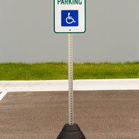 Sign Base, 72 lb, Post and Reserved Parking Handicapped Sign