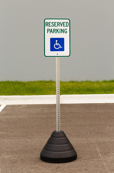 Sign Base, 72 lb, Post and Reserved Parking Handicapped Sign