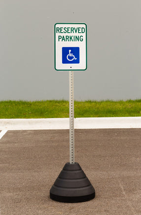 Sign Base, 72 lb, Post and Reserved Parking Handicapped Sign