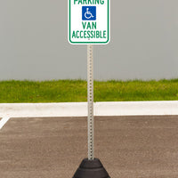 Sign Base, 72 lb, Post and Reserved Parking Van Accessible Handicapped Sign