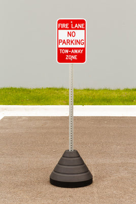 Sign Base, 72 lb, Post and Fire Lane No Parking Sign