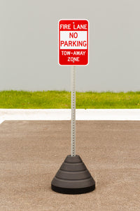 Sign Base, 72 lb, Post and Fire Lane No Parking Sign