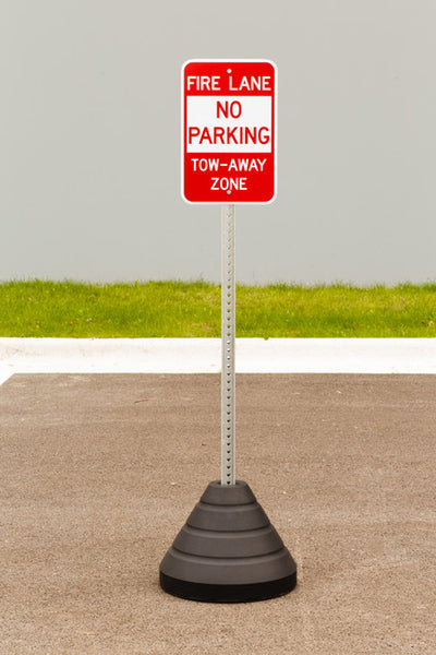 Sign Base, 72 lb, Post and Fire Lane No Parking Sign