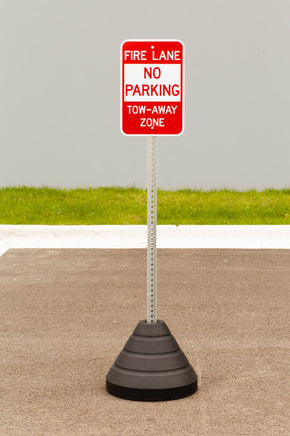 Sign Base, 72 lb, Post and Fire Lane No Parking Sign