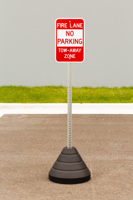 Sign Base, 72 lb, Post and Fire Lane No Parking Sign