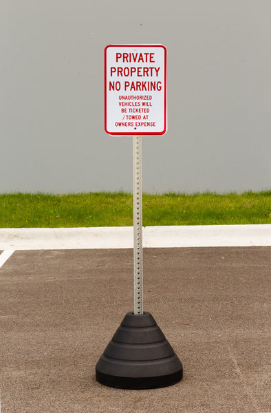 Sign Base, 72 lb, Post and Private Property No Parking Sign
