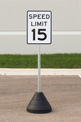Sign Base, 72 lb, Post (#7425 & #7475) and "Speed Limit 15" Sign (#2235)