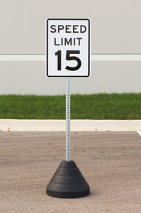 Sign Base, 72 lb, Post (#7425 & #7475) and "Speed Limit 15" Sign (#2235)