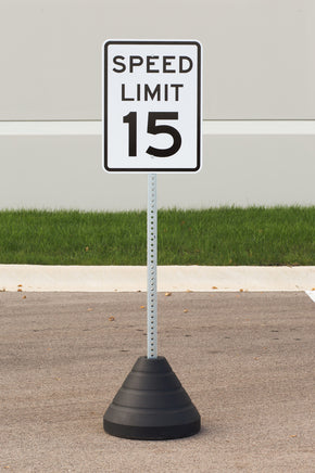 Sign Base, 72 lb, Post (#7425 & #7475) and "Speed Limit 15" Sign (#2235)
