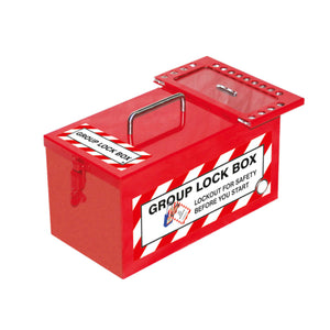 Group Lockout Box/Storage Box Combo, Red, Steel