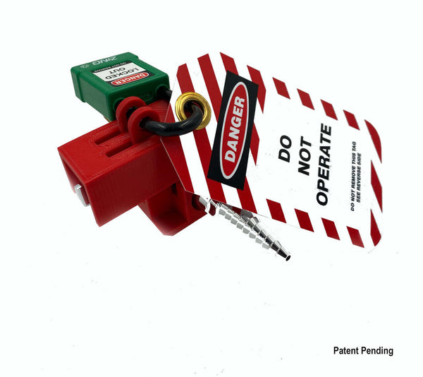 Laboratory Ball Valve Lockout, Red
