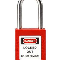 Lockout Padlock, Plastic Body - Red, 1.5" Shackle, KD